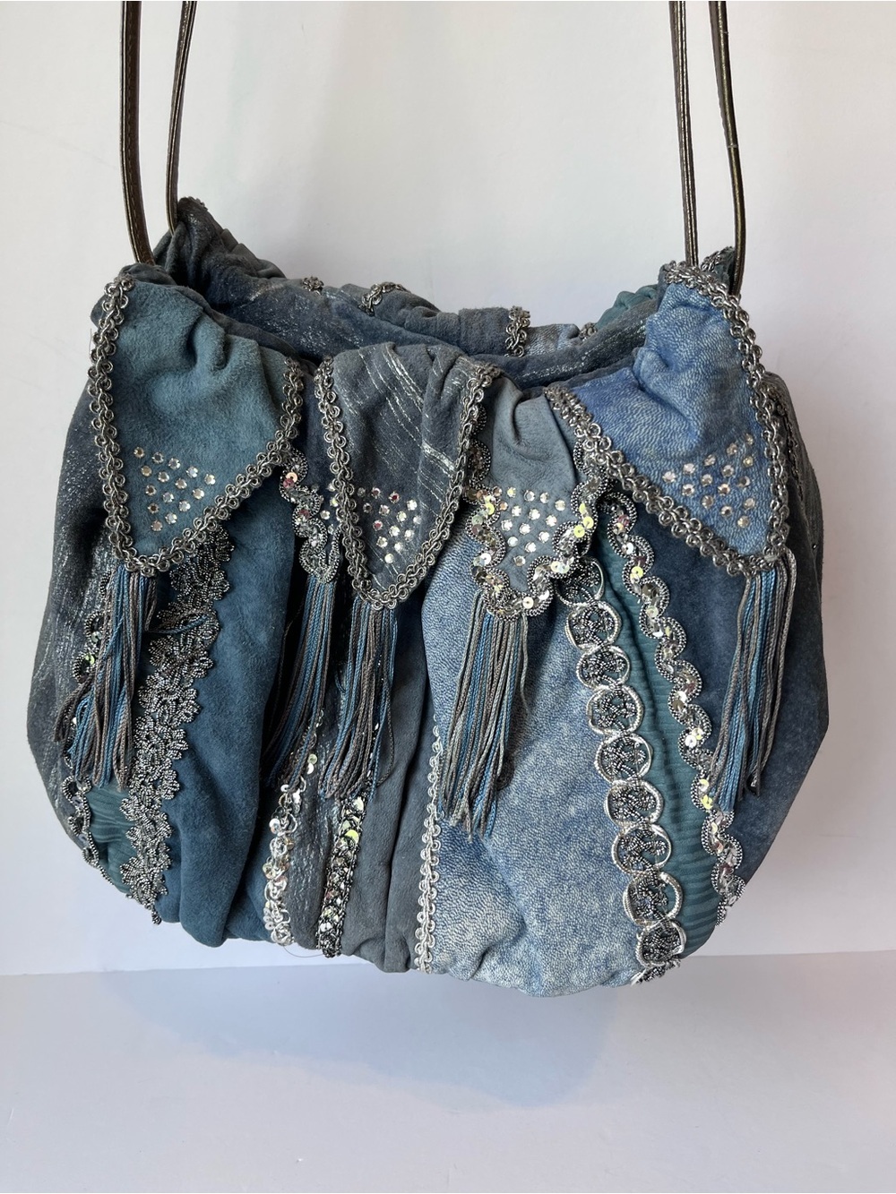 Vintage Rita Diana For Mylinka Bag Blue Clown Boho Shoulder Bag Purse
